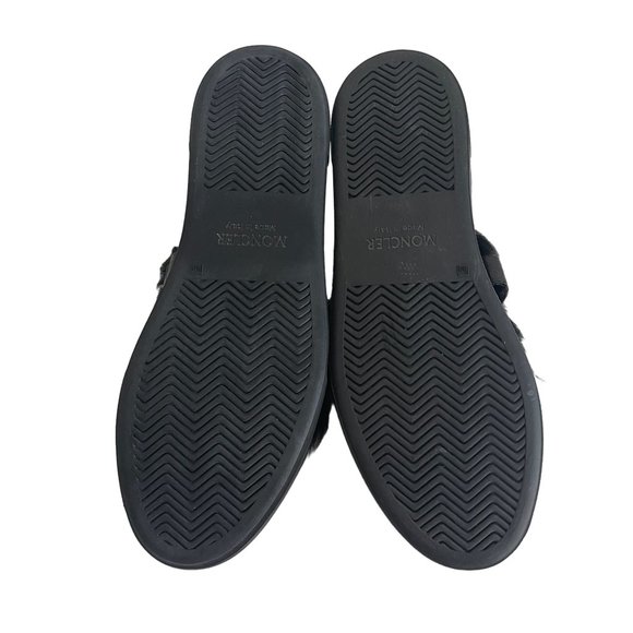 MONCLER Victoire Black Leather Sneaker With Fur Women's, UK 38, NWB - Picture 8 of 12